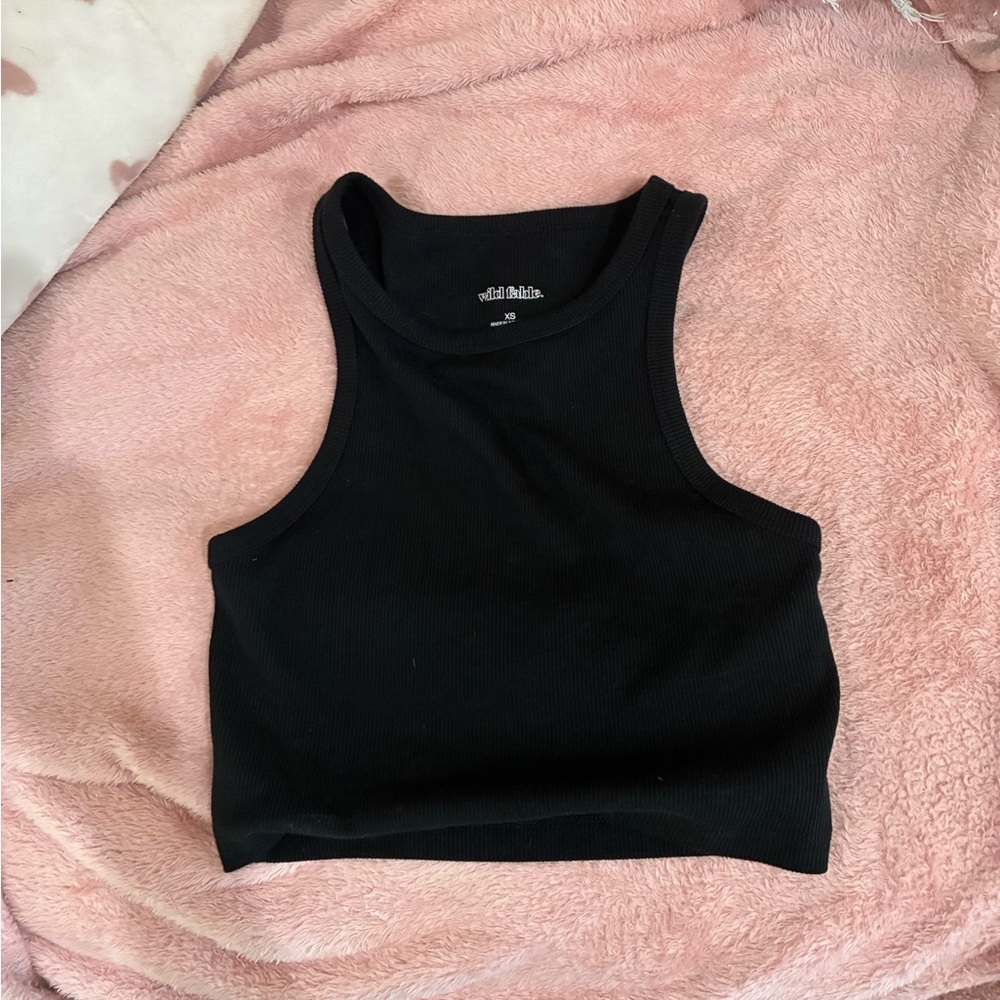 Wild Fable Black Ribbed Tank Top